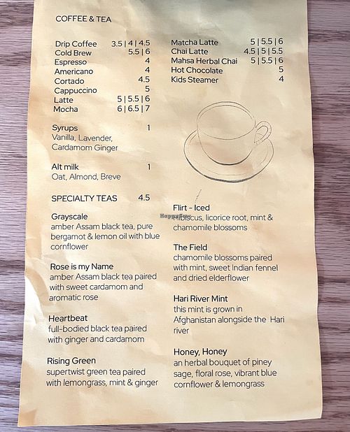 Menu August 2025  at Yours Truly  in Portland