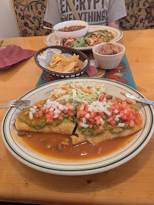 Delicious and hearty vegan options. at El Sol De Mexico in Lander