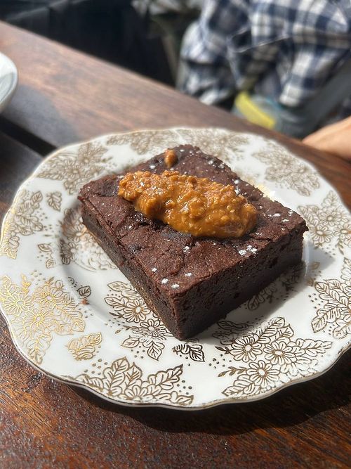 Vegan choco and peanut butter brownie at SLICE in County Dublin