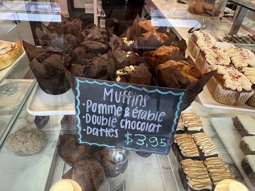 Muffins: Apple and Maple, Double Chocolate, Dates  at Cookie Stéfanie in Montreal