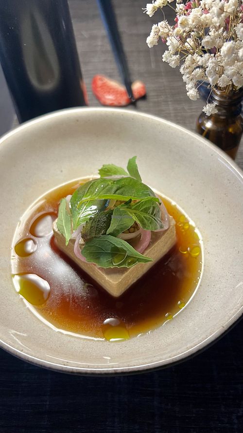 Pinenut tofu  at Karppi Ravintola in Helsinki