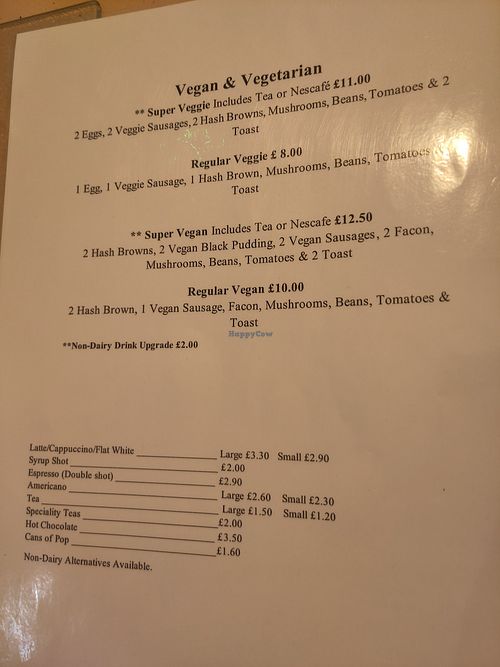 Breakfast menu at The Pot in Newport