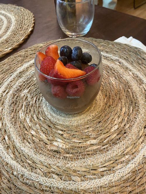 chocolademouse met fruit  at Café Gilde in Amsterdam