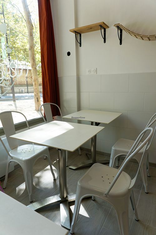 Eat-in space at Chat-Rivari Café in Paris