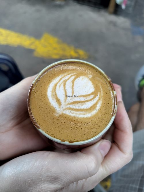 Cappuccino with oat milk at Brew Brothers Specialty Coffee in Cuzco