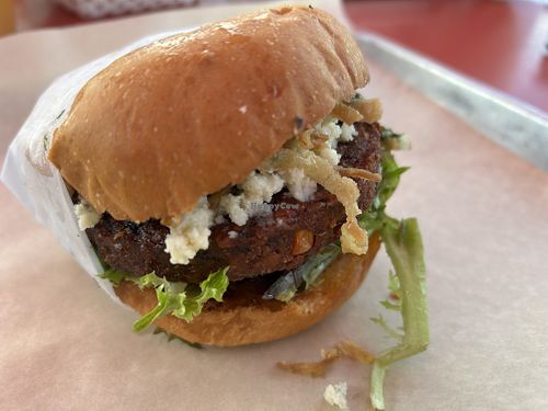 Veganized Ozzy Burger  at Grill 'Em All in Long Beach