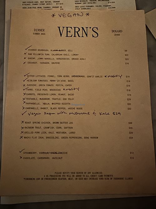 I appreciated this a lot and it rarely happens   at Vern's in Charleston