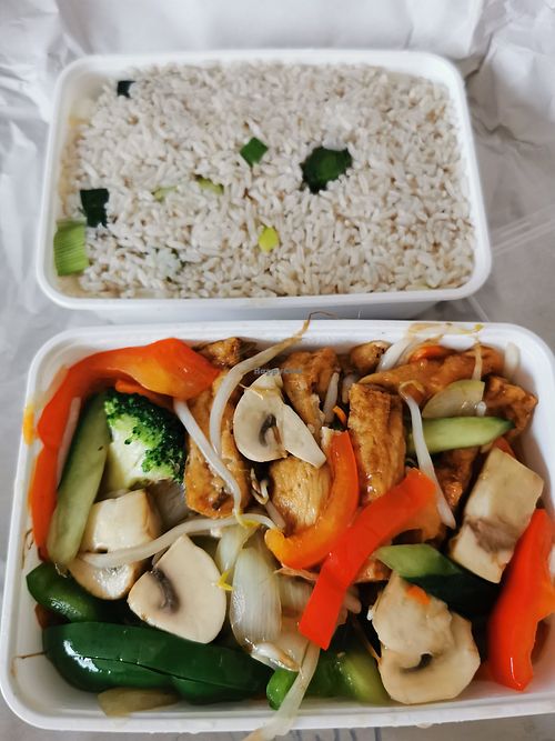 Vegan Tjap Tjoy and vegan Nasi at Sun Garden Rockanje in Zuid-holland