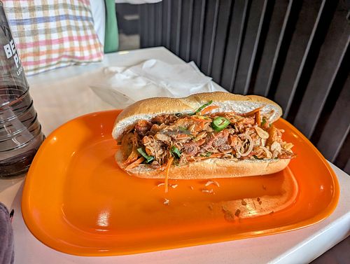 Super cheap and delicious. Vegan charsiew banh mi. Didn't try anything else on the menu but plenty of options. at 324 Bulwer Fish & Chips & Viet Rolls in Perth