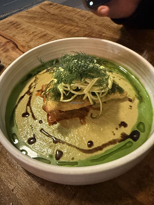 Corn pocket stuffed with veges and zucchini saladd  at MAIZ Mexican Food in Newtown