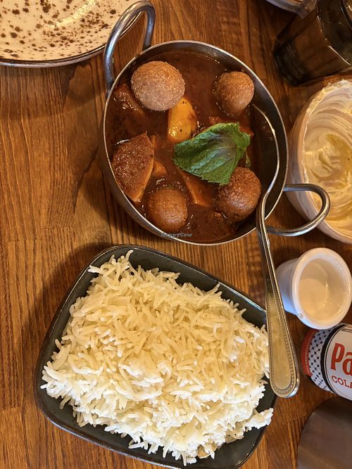 Slow braised quince with kibbeh in a tomato sauce served w/ rice   at Shaku Maku in Dublin
