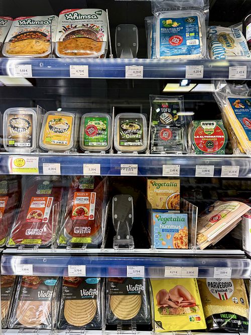 Hummus and charcuterie   at Herbolario Navarro in Illes Balears