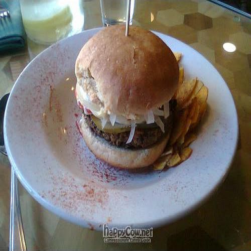 Lenses burger at Bonnys Vegetarian and Organic Cuisine in Montreal