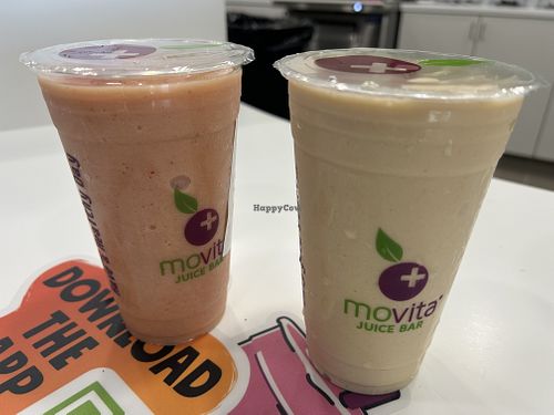 Strawberry banana and peanut butter banana smoothies   at Movita Juice Bar in Rocklin