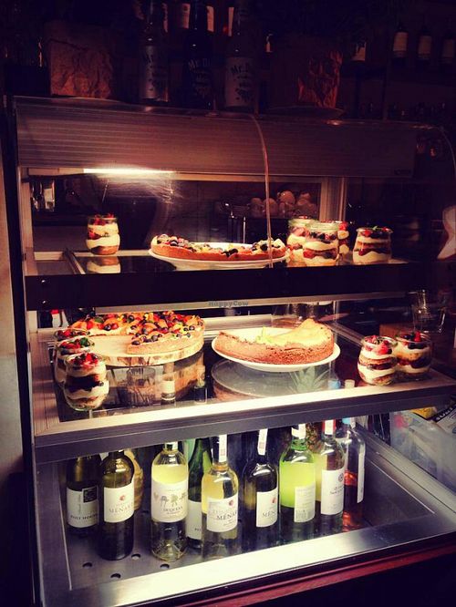 Desserts and wines at Gruszki Pietruszki in Warsaw