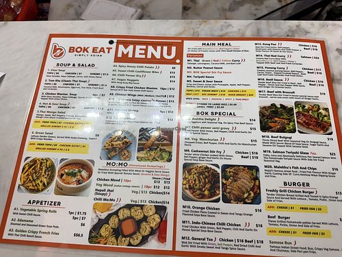Menu    at BOK EAT in Niagara Falls