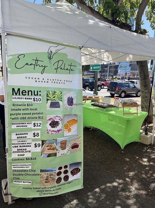 All vegan menu!  at Earthy Palate Bakery - Pop Up in Honolulu