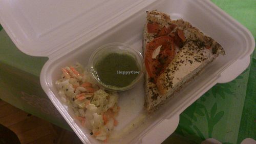 Caprese tart with pesto at Dolce and Vegan in Warsaw