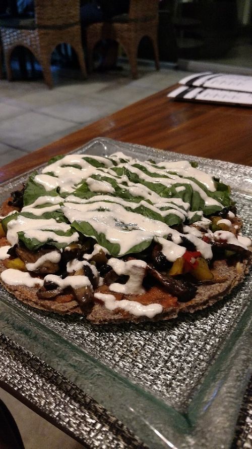 Non raw pizza at Divine Earth in Seminyak