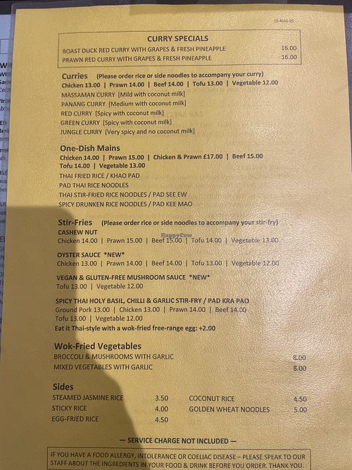 Menu - August 2025  at Zap in Bury St Edmunds