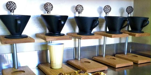 Organic fair trade Guatemalan & Peruvian blend coffee served Cold Brewed or pour over. Each cup is perfect every time  at Iss' Magic Mixes Oatmeal Cafe in Mesa