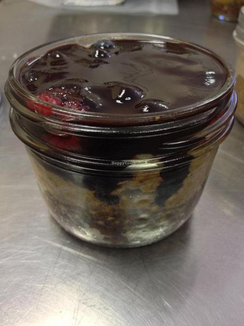 enjoying me favorite dessert...magical pie at Iss' Magic Mixes Oatmeal Cafe in Mesa