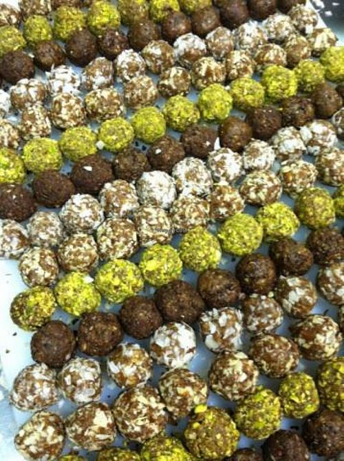 Iss' Magic Mix with dates and raw pecans make up these delicious 'raw' cookies. they come in a two pack and are so filling and satisfying.  at Iss' Magic Mixes Oatmeal Cafe in Mesa