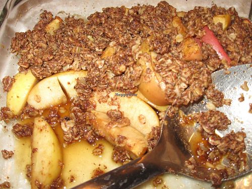 Apple crisp with Iss' Magic Mix. Only served on certain days at Iss' Magic Mixes Oatmeal Cafe in Mesa