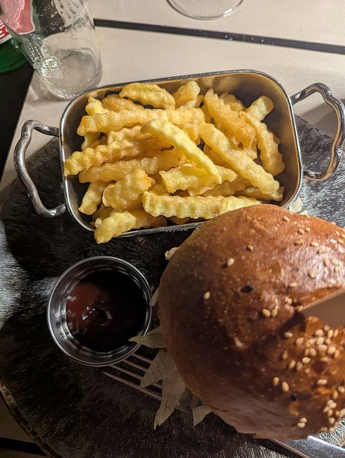 Vege Burger with fries at Amfora in Splitsko-dalmatinska županija
