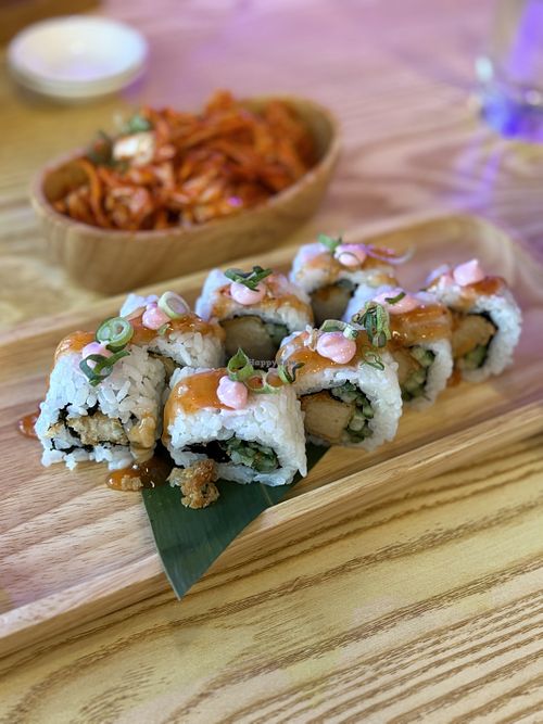 Vegan chicken sushi roll  at Maki & Ramen in Leicester