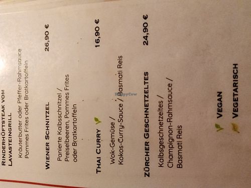 vegn thai curry on the menu at Giaccomo in Nordrhein-westfalen