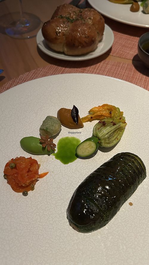 Shiitake glazed courgette  at Montagu's Mews in Bath