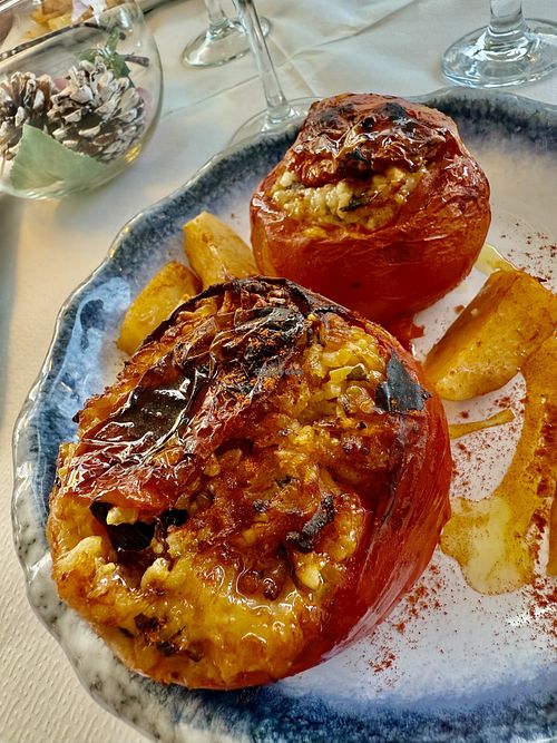 Stuffed peppers  at Cookoonari Restaurant in Koukounaries