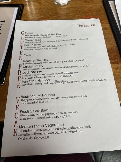 Menü  at The Laurels in Virginia