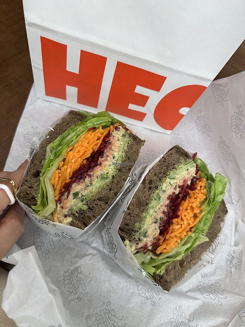 Salad sandwich is delicious with fresh fillings!😋  at Hector's Deli in Melbourne