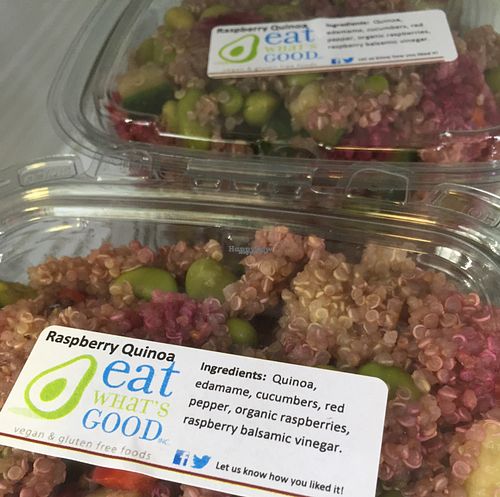 the to-go case is packed with vegan delights! at Eat What's Good in Chatham