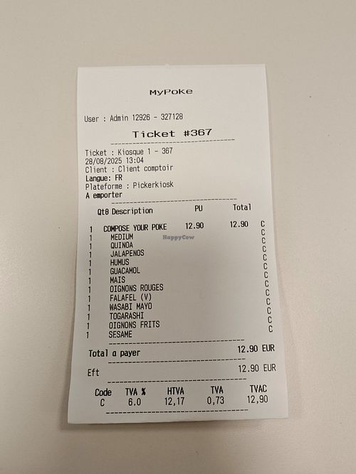 Ticket descriptif at MyPoke Brussels Central in Bruxelles