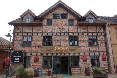 Entrance to the main restaurant at Reuner's Hofgarten by Stork Club in Schlepzig