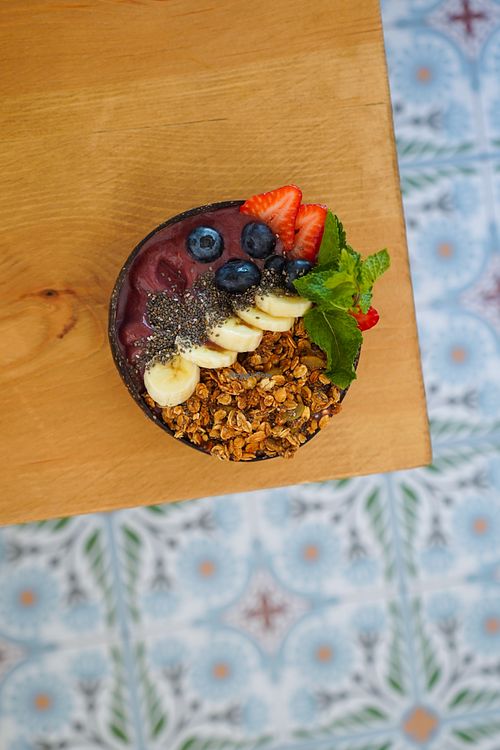 Açai bowl with homemade granola at Plant Shack in Javea