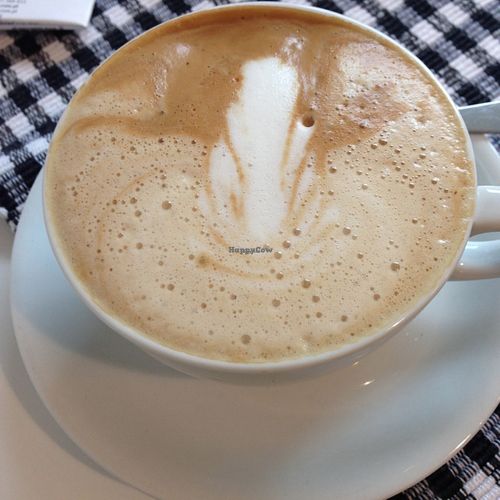 Very delicious cappucino with Soya-milk at Flow Food in Bialystok