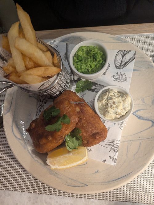 Vish and chips at Amelia's at The Plettenberg in Western Cape