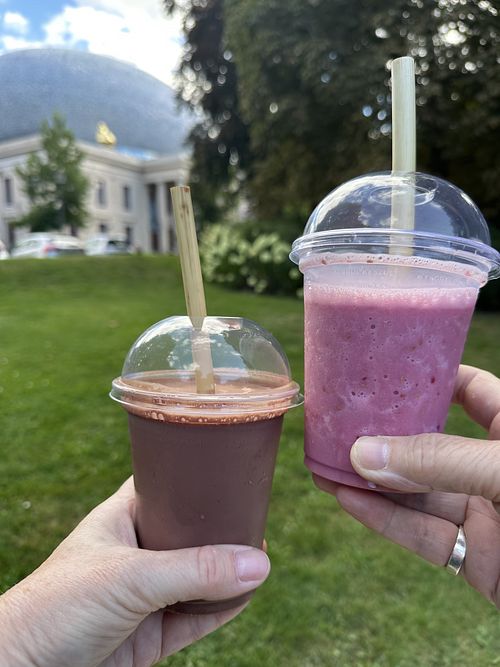 Naast vegan ijs hebben ze ook heerlijke vegan ijskoffie en vegan milkshakes. Absoluut een aanrader!  at de IJsbakkers in Overijssel