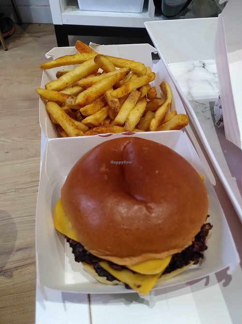 Vegan Club with fries at HYPE SANT ANDREU in Catalunya