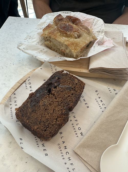 Banana bread and focaccia veg sandwich  at Blanchflower - Trafford Centre in Stretford