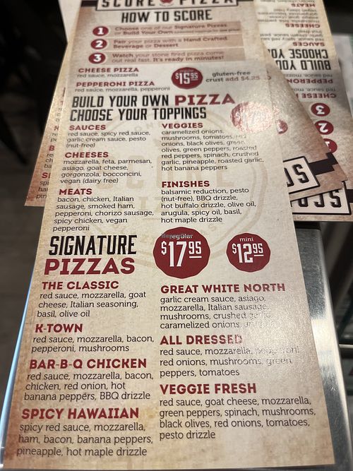   at Score Pizza in Regional Municipality Of Niagara