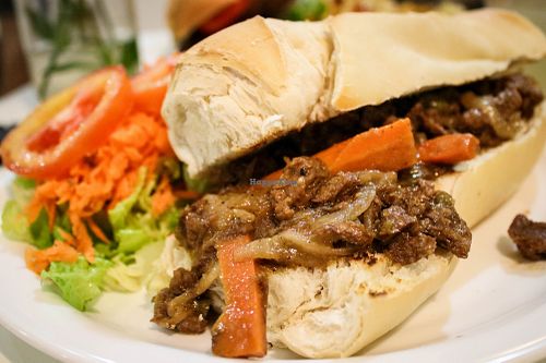 pulled-soy burger with "coleslaw" at Konu Bar in Buenos Aires
