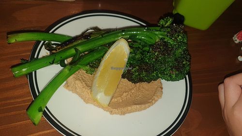 Brocollini with cashew cream at Yack Hotel in Yackandandah
