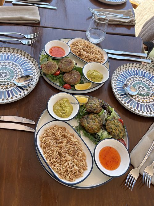 Falafel and vegan meatballs   at The Leaves Terrace Restaurant in Antalya