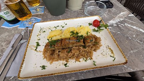 Vegane Wurst (Thüringer Art) at Goldener Schwan in Aachen