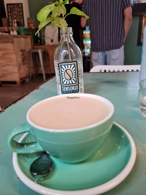 Cappuccino with oat milk at Sensorio Coffee Lab in Rome